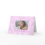 Pink It's a Girl Photo Birth Announcement Card