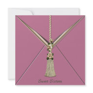 Pink Ivory Rose Tassel Sweet Sixteen Party invitation