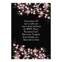 Pink Japanese Cherry Blossoms Wedding Announcements