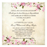 Pink Japanese Cherry Blossoms Wedding Personalized Announcement