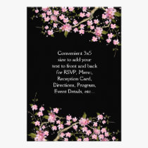 Pink Japanese Cherry Blossoms Wedding invitations