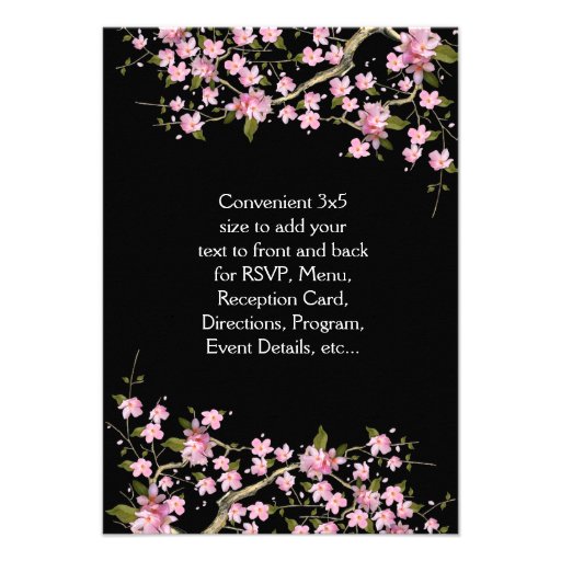 Pink Japanese Cherry Blossoms Wedding Personalized Invitations