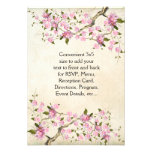 Pink Japanese Cherry Blossoms Wedding Custom Announcement