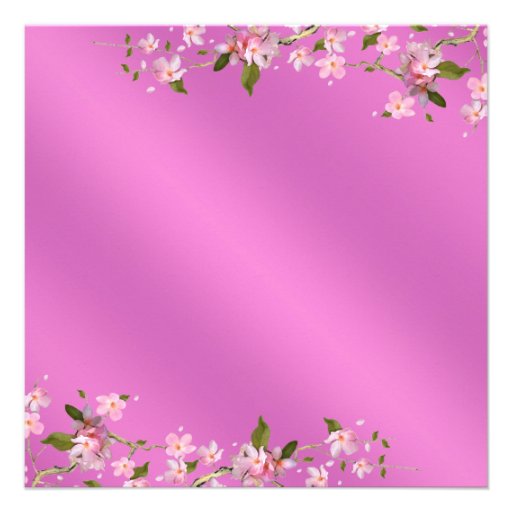 Pink Japanese Cherry Blossoms Wedding Announcements