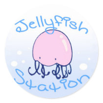 Pink Jellyfish Station Sticker
