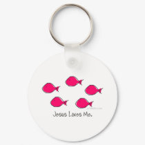Pink Jesus Fishes keychains