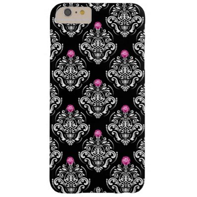Pink Jewel Damask Pattern Barely There iPhone 6 Plus Case