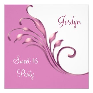 Pink Jewel Flourish Sweet Sixteen Birthday Party