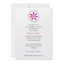 Pink Jewish Baby Naming Custom Invitation