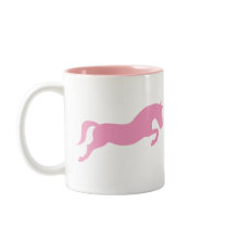 Pink Jumping Pony mugs by dogsandhorses Pink Jumping Pony mugs
