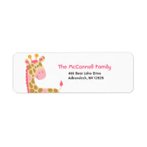 Pink Jungle Giraffe PRINTABLE ADDRESS LABELS