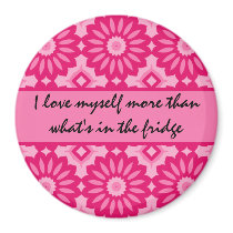 Pink kaleidoscope dieting loving affirmation refrigerator magnets