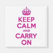 Pink Keep Calm And Carry On Best Price Magnet