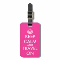 Pink keep calm luggage tag | Personalizable