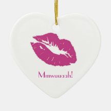 Pink Kiss, Mmwuuaah!-Miss you baby! Christmas Ornament