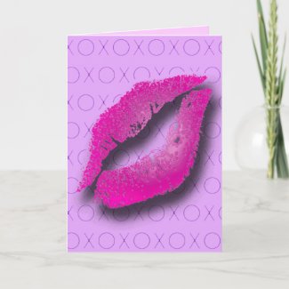 Pink Kisses Greeting Card
