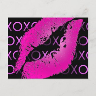 Pink Kisses zazzle_postcard
