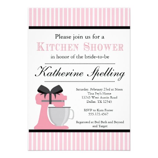 Pink Kitchen Shower Bridal Wedding Invitation