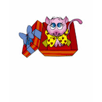 Pink kitten in a gift box t-shirts by jsoh Pink kitten in a gift box t-shirts