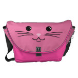 Pink Kitty Cat Cute Animal Face Design Courier Bag