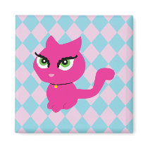 Pink Kitty Cat magnets
