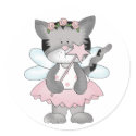Pink Kitty Fairy stickers by claudiascorner Pink Kitty Fairy stickers