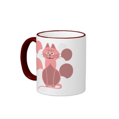 pink kitty coffee mug by syancey