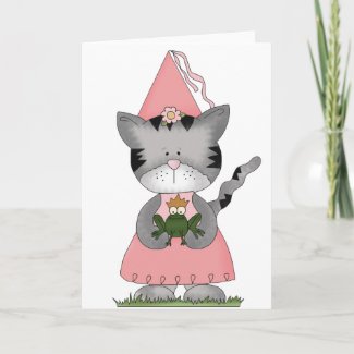 Pink Kitty Princess Greeting Cards
