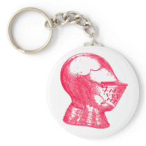 Pink Knight Medieval Armor Helmet Knights Keychain