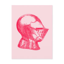 Pink Knight Medieval Armor Helmet Knights Post Cards