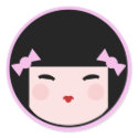 Pink Kokeshi Doll Face stickers