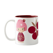 Pink Kokeshi Triplet Mug