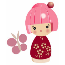 Pink Kokeshi Triplet Tee t-shirts