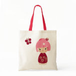 Pink Kokeshi Triplet Tote bags