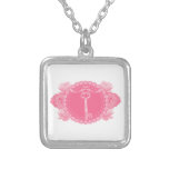 Pink Lace Doily with Skeleton Key Jewelry