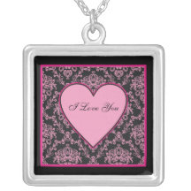Pink Lace Valentine Necklace