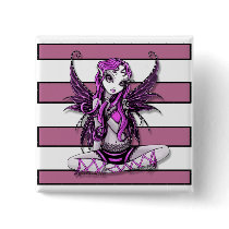Pink Lacey Fairy Button by mykajelina Pink Lacey Fairy Button