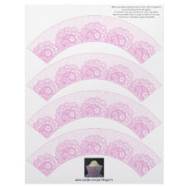 Pink Lacy Cupcake Wrapper Customized Letterhead