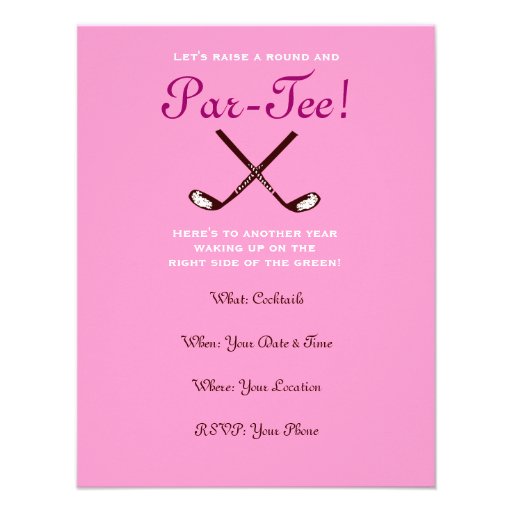 Pink Ladies Golf Party Argyle Announcement