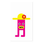 Pink lady, yellow hat bookmark business card template