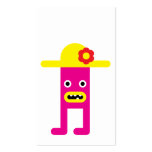 Pink lady, yellow hat bookmark business cards