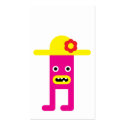 Pink lady, yellow hat bookmark business cards