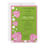 Pink Ladybug Baby Shower Personalized Announcements