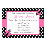 Pink Ladybug Baby Shower or Birthday Invitation