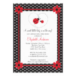 Pink Ladybug Baby Shower Personalized Invitations