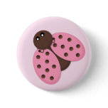 Pink Ladybug Button Flair