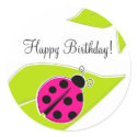 Pink Ladybug Cupcake Toppers sticker