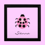 Pink Ladybug customize-able Name gift boxes