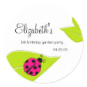 Pink Ladybug Favor Stickers by babydio Pink Ladybug Favor Stickers