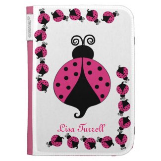 Pink Ladybug Kindle Case